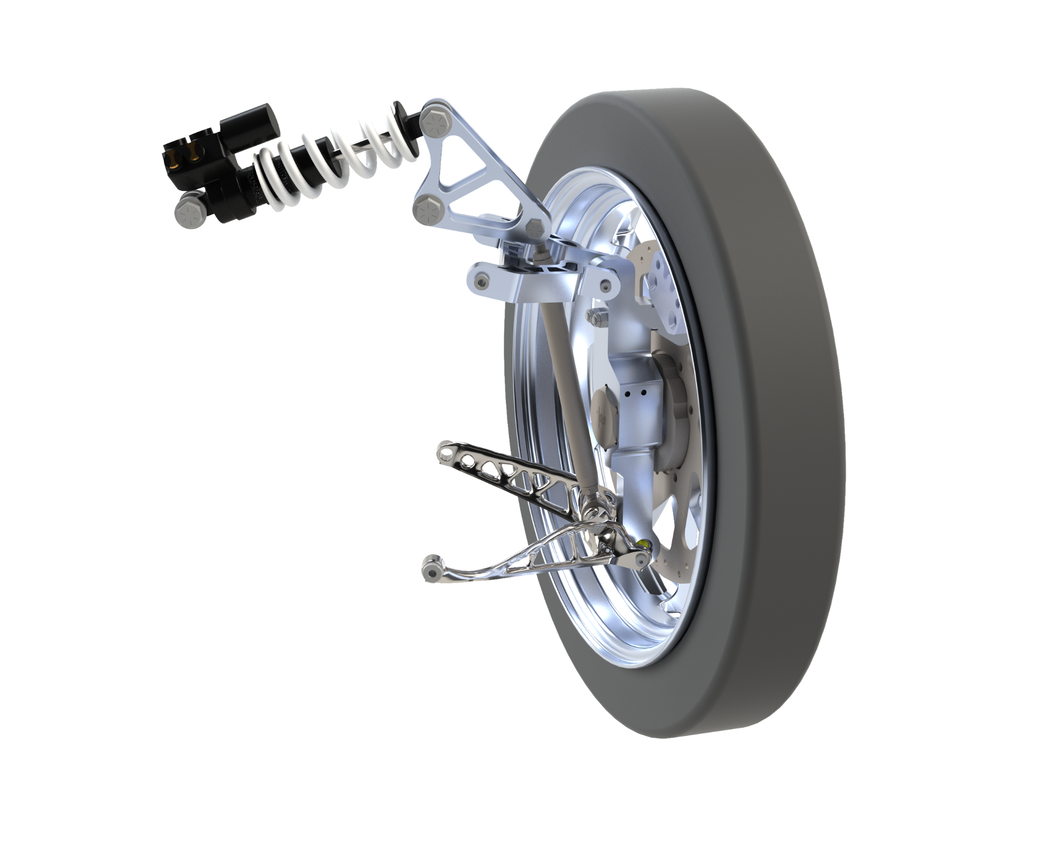 CAD render of the front corner assembly